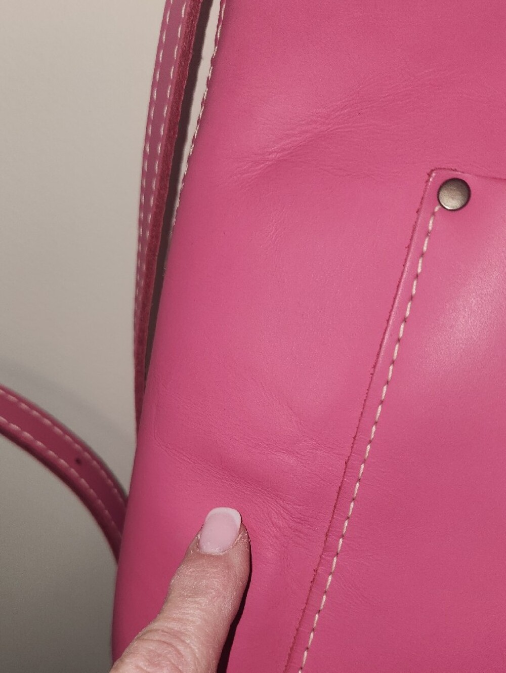 Portland Leather Margot Bubblegum Pink Smooth Leather Tote Crossbody - Picture 6 of 17